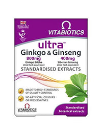 Vitabiotics Ultra Ginkgo and Ginseng Tablets - 60 Tablets EXP-08-23