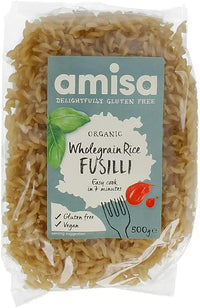 Amisa Gluten Free Fusilli Wholegrain Rice Organic 500 g (EXP-29-OCT-2023)