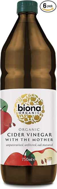 BIONA Organic Cider Vinegar - Unfiltered (with mother) - 750ml(BBE-28-12-2023)