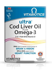 Vitabiotics Ultra Cod Liver Oil Plus with Omega-3 - 60 Capsules