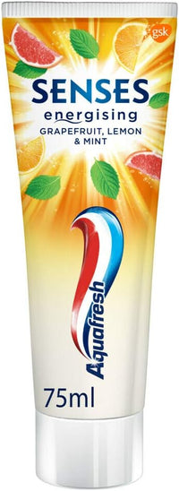 Aquafresh Senses Energising Grapefruit, Lemon & Mint Toothpaste 75ml( Exp 17-12-2023)