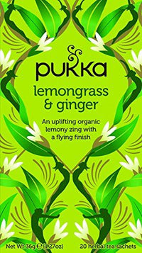 Pukka Herbal Teas Lemongrass And Ginger Caffeine Free 20 Count - 36g
