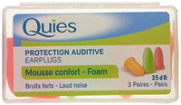 Quies Foam Earplugs - 3 Pairs