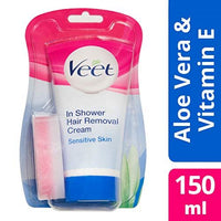 Veet In-Shower Hair Removal Cream For Sensitive Skin 5 Minutes 150ml
