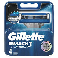 Gillette Mach 3 Turbo Manual Razor Blades, 4 Blades