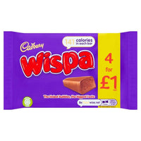 Cadbury Wispa 1 Chocolate Bar 4 Pack 102g
