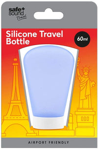 Blue Silicone Travel Bottle with Locking Cap 60ml