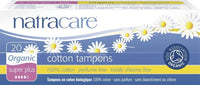 Natracare Organic All Cotton Tampons Non-Applicator Super Plus 20 Count