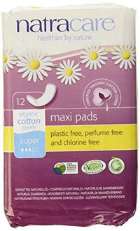 Natracare Natural Feminine Maxi Pads-Super -- 12 Pads