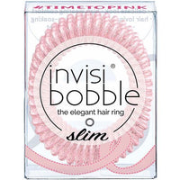 Invisibobble Slim Time to Pink Spiral Elastic Hair Ties with Strong Grip - Pink