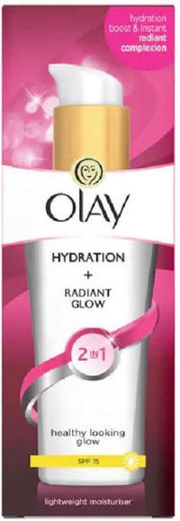 Olay 2-in-1 Instant Hydration + Radiant Glow Moisturiser SPF15, 75ml