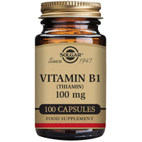 Solgar Vitamin B1 Thiamin Vegetable Capsules 100 Mg, 100 Count