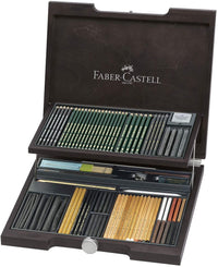 Faber-Castell Pitt Monochrome Wooden Case Accessories Gift Kit